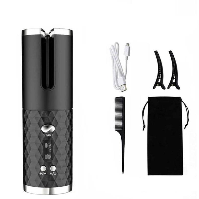 Nouveau fer à boucler automatique portable – rechargeable USB avec écran LCD intelligent – Mini boucleur