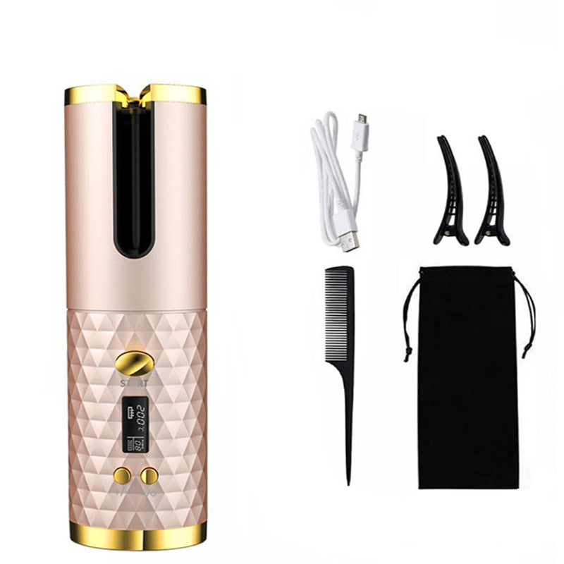 Nouveau fer à boucler automatique portable – rechargeable USB avec écran LCD intelligent – Mini boucleur