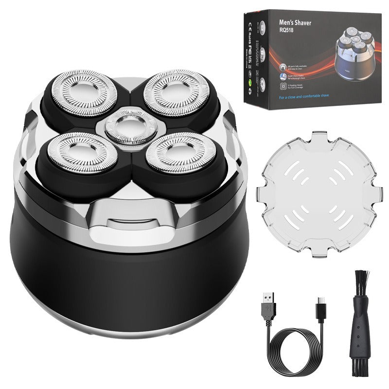 Complete shower gel, 5-point razor, rechargeable men's razor, beard trimmer, bald head machine