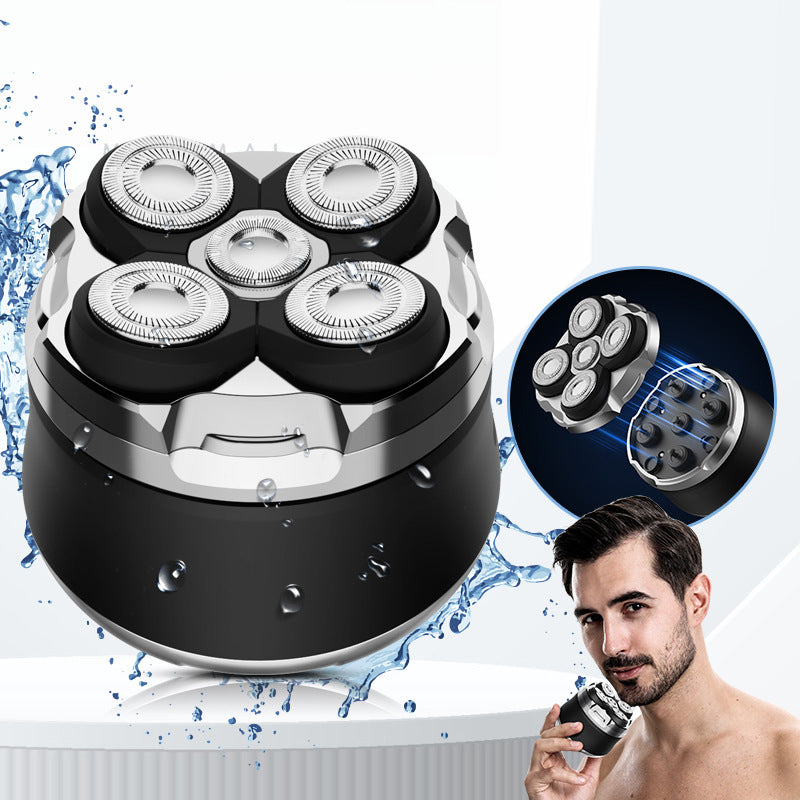Complete shower gel, 5-point razor, rechargeable men's razor, beard trimmer, bald head machine