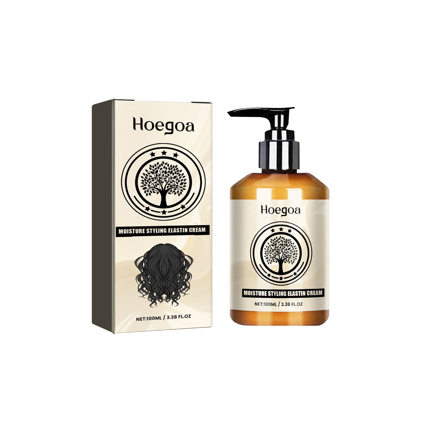 Crème coiffante hydratante à l'élastine, boucle cheveux, après-shampoing volumisant et brillant pour des boucles naturellement souples