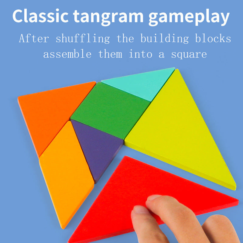 Puzzles tangram 3D en bois      (Amusants et aides pédagogiques pour l'éducation précoce des enfants 4-6 ans)