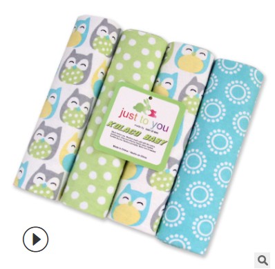 Lot de 4 couvertures pour bébé, langes en mousseline 100 % coton pour nouveau-nés.