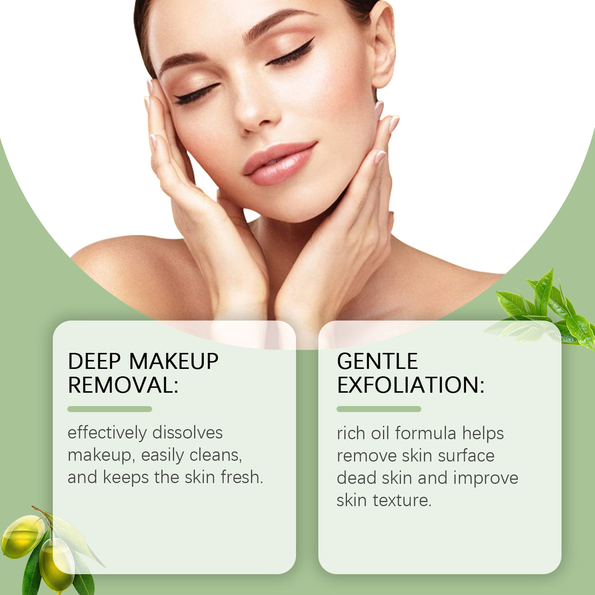 Huile Démaquillante au Thé Vert – Visage, Yeux & Lèvres – 100 ml
