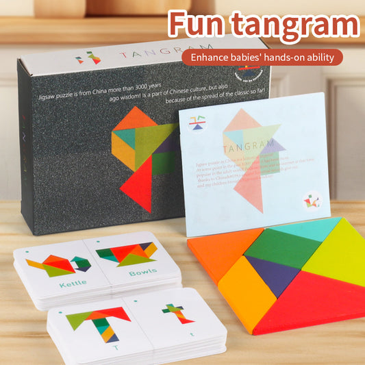 Puzzles tangram 3D en bois      (Amusants et aides pédagogiques pour l'éducation précoce des enfants 4-6 ans)