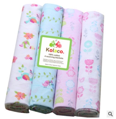 Lot de 4 couvertures pour bébé, langes en mousseline 100 % coton pour nouveau-nés.