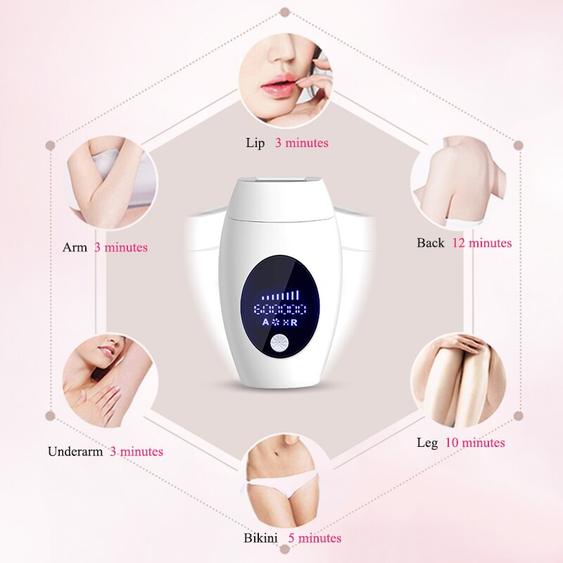 IPL laser hair removal device with 600,000 flashes, permanent LED hair removal device for the whole body