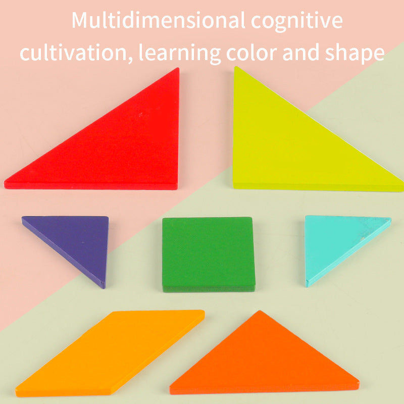Puzzles tangram 3D en bois      (Amusants et aides pédagogiques pour l'éducation précoce des enfants 4-6 ans)
