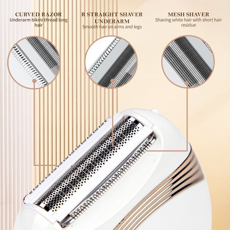 Mini portable electric epilator for the whole body, underarms and intimate areas of women.