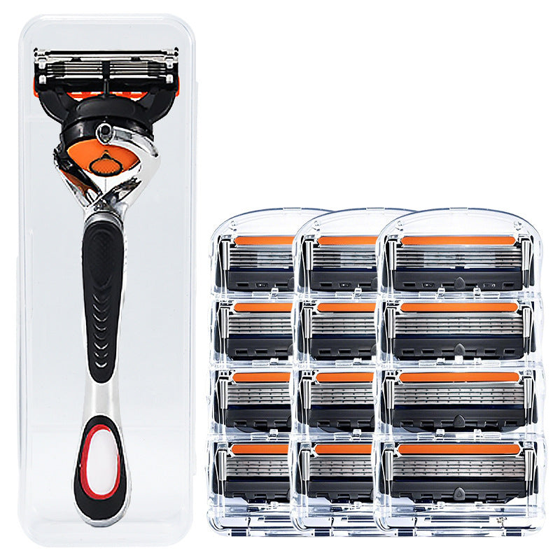 Universal five-blade rotary manual razor.