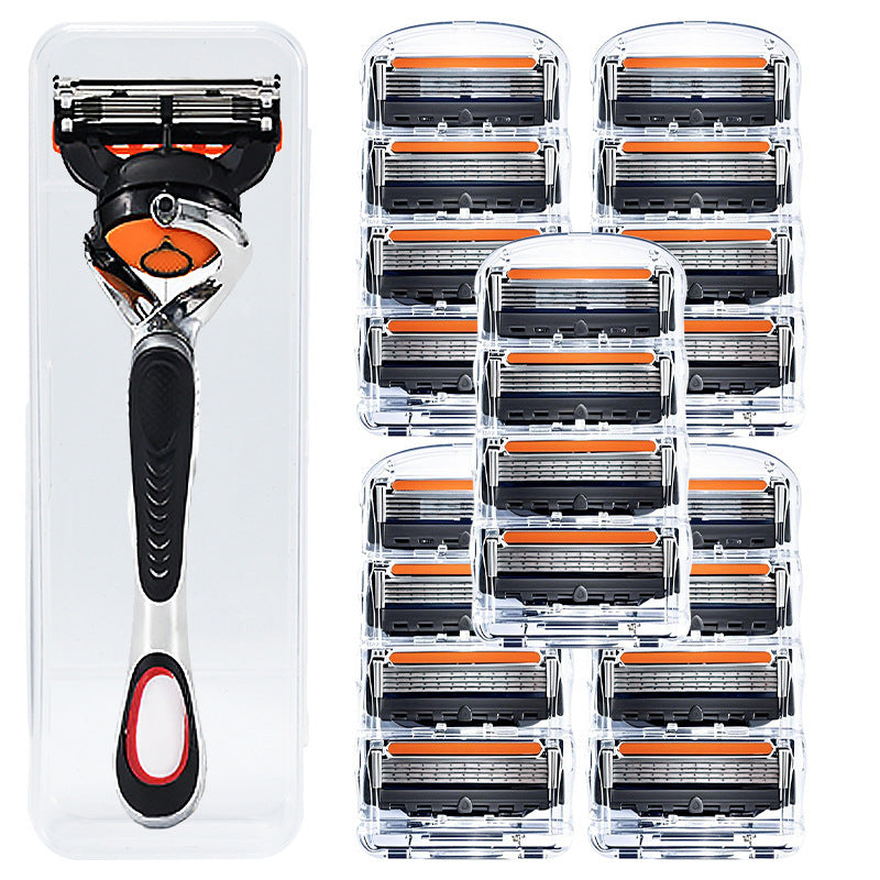 Universal five-blade rotary manual razor.