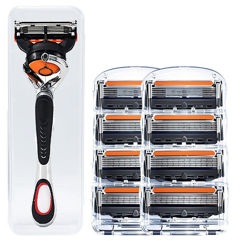 Universal five-blade rotary manual razor.