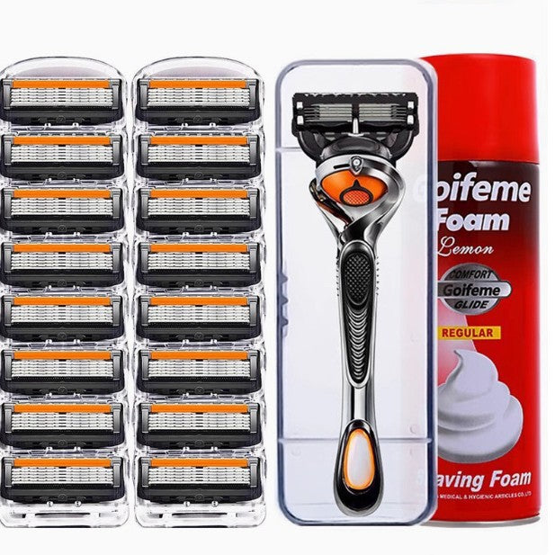 Universal five-blade rotary manual razor.