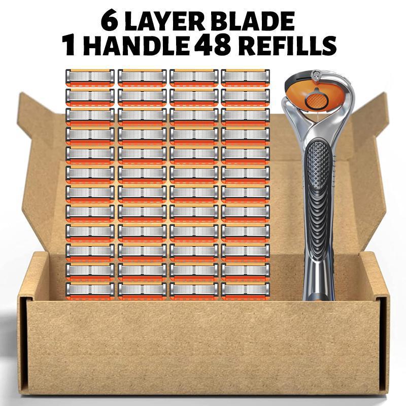 Universal five-blade rotary manual razor.