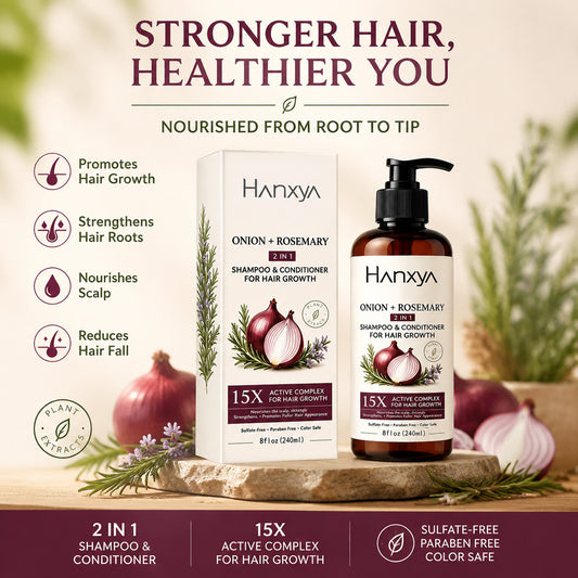 Shampoing 2-en-1 Oignon & Romarin – Soin des Cheveux – 240 ml