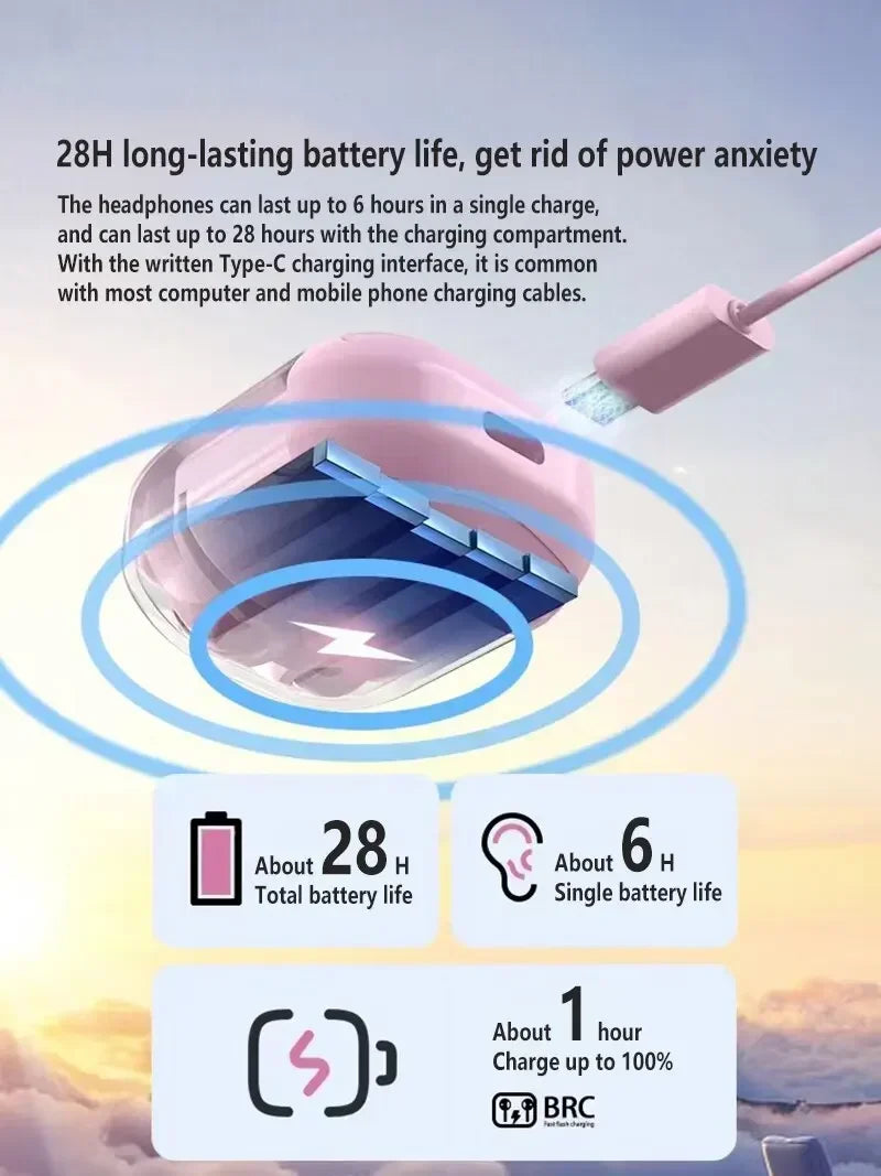 Écouteurs Bluetooth sans fil T2 d'origine, avec affichage numérique