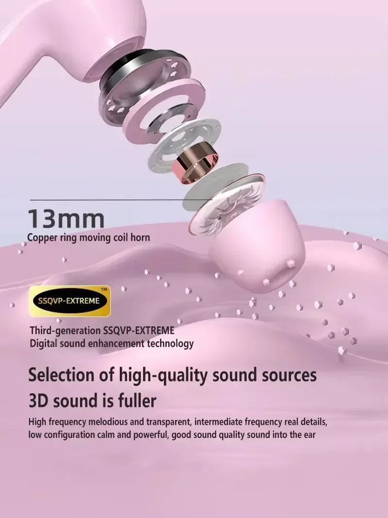 Écouteurs Bluetooth sans fil T2 d'origine, avec affichage numérique