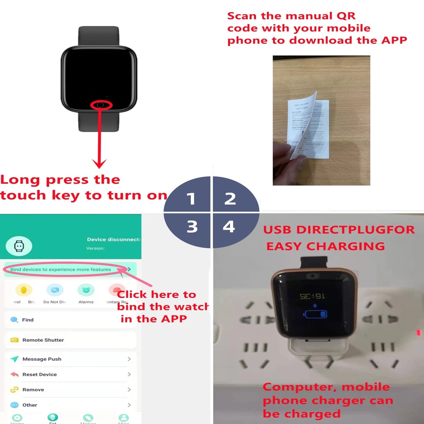 Smartwatch hommes femmes. Montre intelligente