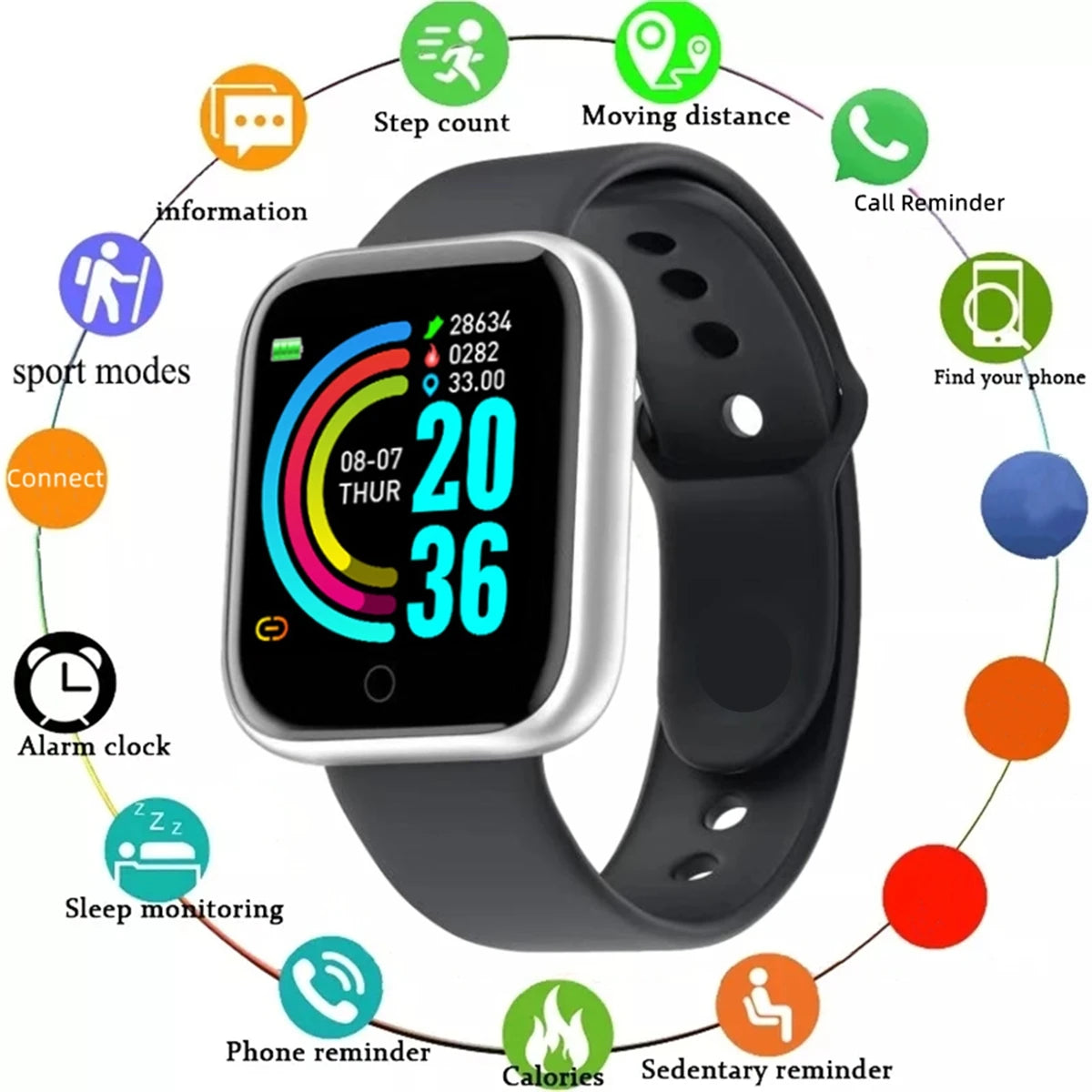 Smartwatch hommes femmes. Montre intelligente