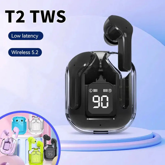 Écouteurs Bluetooth sans fil T2 d'origine, avec affichage numérique